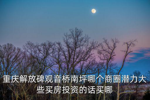 重慶市萬科觀音橋適合投資嗎，重慶解放碑觀音橋南坪哪個商圈潛力大些買房投資的話買哪