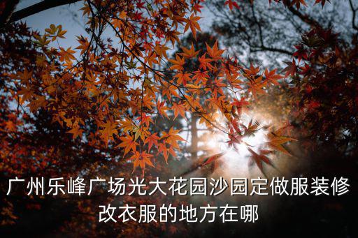 廣州樂峰廣場地址在哪，廣州樂峰廣場光大花園沙園定做服裝修改衣服的地方在哪