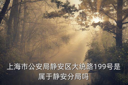 上海市公安局靜安區大統路199號是屬于靜安分局嗎