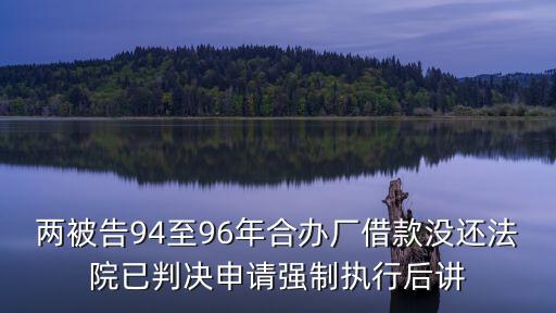兩被告94至96年合辦廠借款沒還法院已判決申請強制執行后講