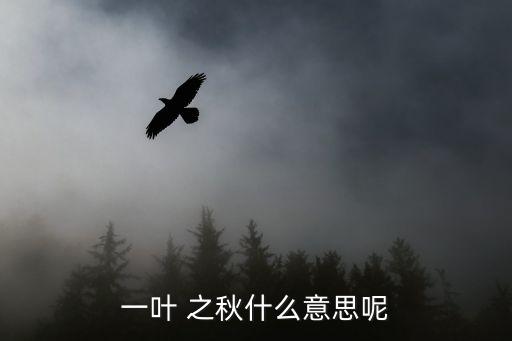 一葉 之秋什么意思呢