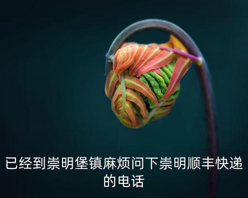 上海市崇明區順豐電話，急誰知道崇明島順豐快遞的電話