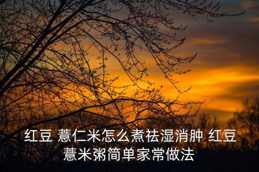  紅豆 薏仁米怎么煮祛濕消腫 紅豆薏米粥簡單家常做法