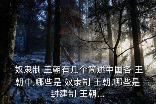  奴隸制 王朝有幾個簡述中國各 王朝中,哪些是 奴隸制 王朝,哪些是封建制 王朝...