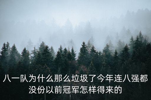八一隊為什么那么垃圾了今年連八強都沒份以前冠軍怎樣得來的