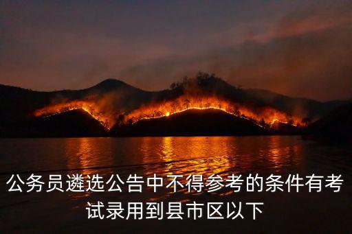 公務員遴選公告中不得參考的條件有考試錄用到縣市區以下