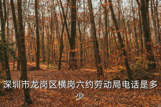 深圳市龍崗區(qū)橫崗六約勞動(dòng)局電話是多少