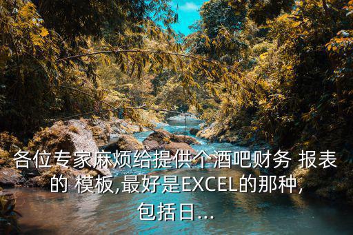 各位專家麻煩給提供個酒吧財務 報表的 模板,最好是EXCEL的那種,包括日...