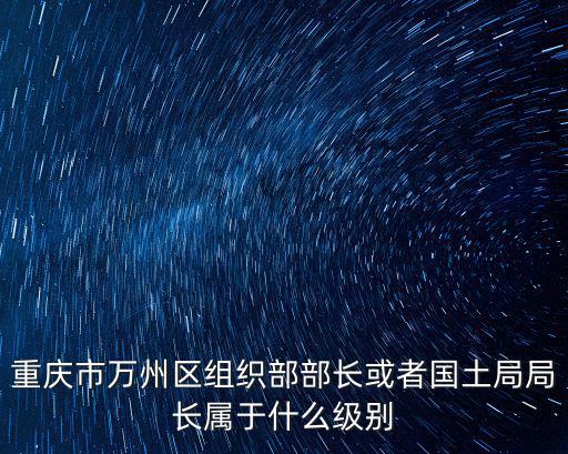 重慶市萬州區組織部部長或者國土局局長屬于什么級別
