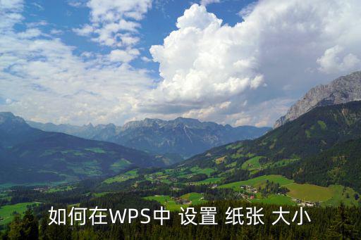 如何在WPS中 設(shè)置 紙張 大小