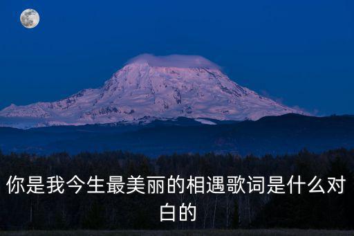 你是我今生最美麗的相遇歌詞是什么對白的