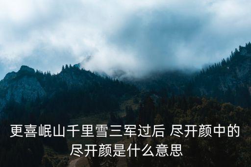 更喜岷山千里雪三軍過后 盡開顏中的 盡開顏是什么意思