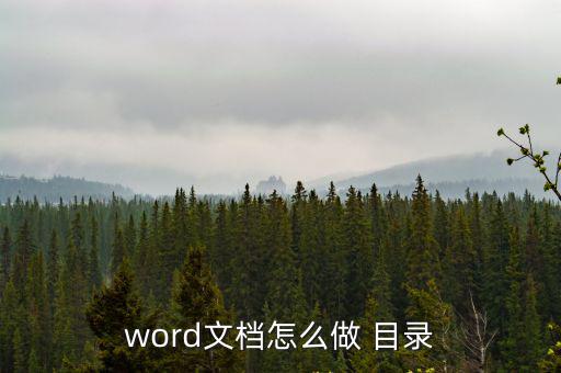 word文檔怎么做 目錄