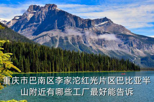 重慶市巴南區李家沱紅光片區巴比亞半山附近有哪些工廠最好能告訴