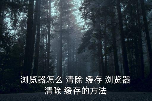  瀏覽器怎么 清除 緩存 瀏覽器 清除 緩存的方法
