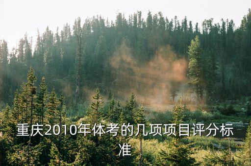 重慶2010年體考的幾項項目評分標準