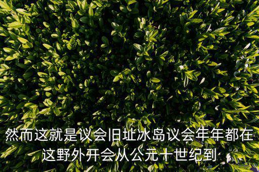 然而這就是議會舊址冰島議會年年都在這野外開會從公元十世紀到