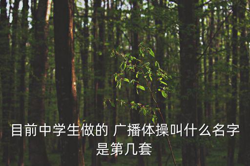 目前中學(xué)生做的 廣播體操叫什么名字是第幾套