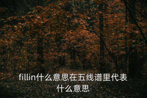 fillin什么意思在五線譜里代表什么意思