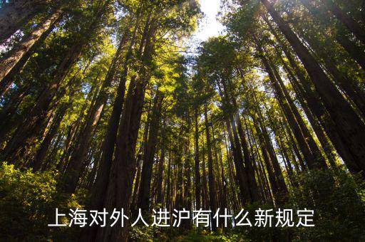 上海對外人進滬有什么新規(guī)定