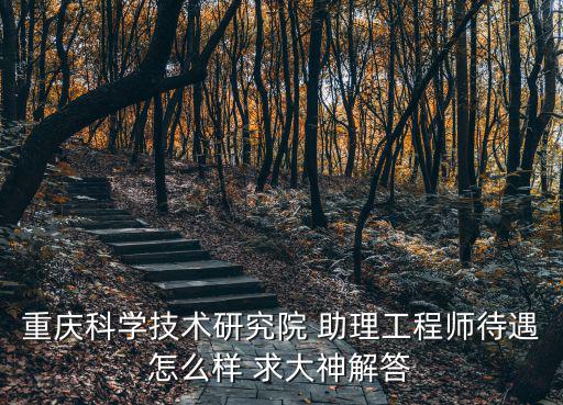重慶市科學技術獎勵2020，重慶科學技術研究院 助理工程師待遇怎么樣 求大神解答