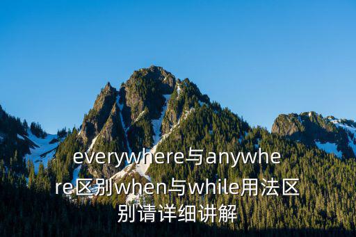 everywhere與anywhere區(qū)別when與while用法區(qū)別請詳細(xì)講解