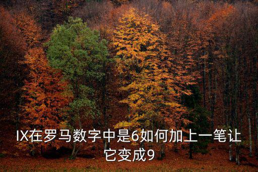 IX在羅馬數字中是6如何加上一筆讓它變成9