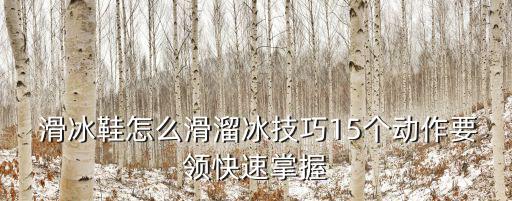  滑冰鞋怎么滑溜冰技巧15個(gè)動(dòng)作要領(lǐng)快速掌握