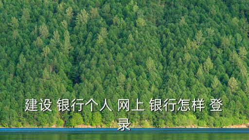 建設(shè) 銀行個(gè)人 網(wǎng)上 銀行怎樣 登錄