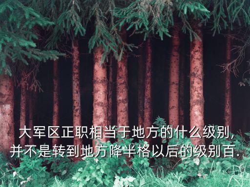 副大軍區(qū)級,軍銜分類和級別