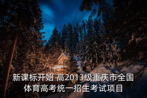 新課標開始 高2013級重慶市全國體育高考統一招生考試項目