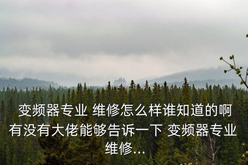  變頻器專業 維修怎么樣誰知道的啊有沒有大佬能夠告訴一下 變頻器專業 維修...