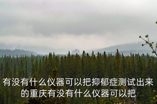 有沒(méi)有什么儀器可以把抑郁癥測(cè)試出來(lái)的重慶有沒(méi)有什么儀器可以把