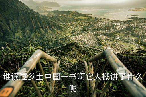 誰讀過鄉土中國一書啊它大概講了什么呢