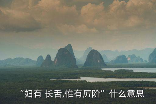 “婦有 長舌,惟有厲階”什么意思