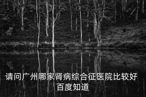 廣東省腎內科最好的醫院，請問廣州哪間醫院醫腎病較好