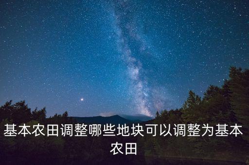 基本農(nóng)田調(diào)整哪些地塊可以調(diào)整為基本農(nóng)田