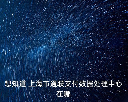 想知道 上海市通聯(lián)支付數(shù)據(jù)處理中心在哪