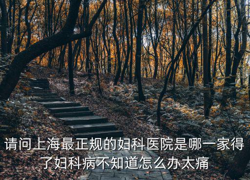 請問上海最正規的婦科醫院是哪一家得了婦科病不知道怎么辦太痛