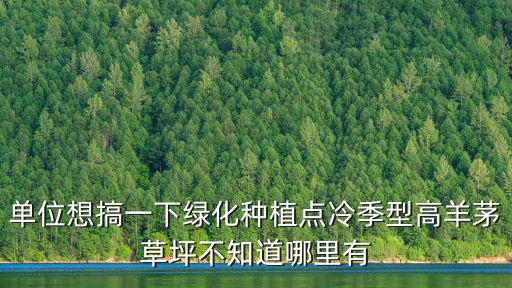單位想搞一下綠化種植點冷季型高羊茅草坪不知道哪里有