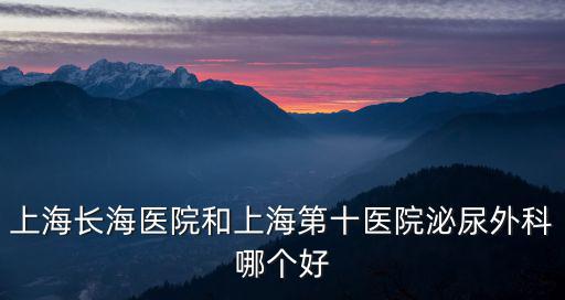 仁濟泌尿外科誰最牛，上海長海醫院和上海第十醫院泌尿外科哪個好