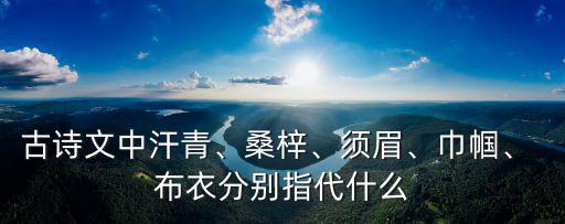 古詩文中汗青、桑梓、須眉、巾幗、 布衣分別指代什么