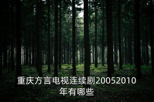 重慶市有哪些電視劇，重慶方言電視連續劇20052010年有哪些