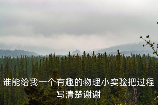 誰能給我一個有趣的物理小實驗把過程寫清楚謝謝