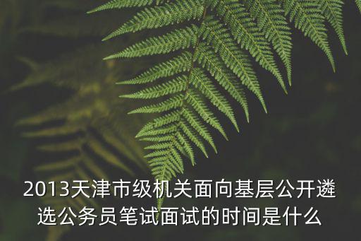 2013天津市級機關面向基層公開遴選公務員筆試面試的時間是什么