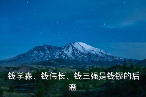 錢學森家族,三錢指錢三強和錢偉長沒血緣關系!