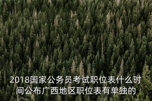 2018國家公務員考試職位表什么時間公布廣西地區職位表有單獨的