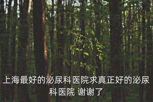 上海最好的泌尿科醫院求真正好的泌尿科醫院 謝謝了