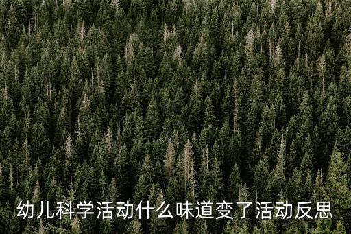幼兒科學活動什么味道變了活動反思
