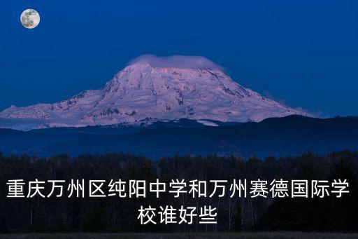 重慶萬州區(qū)純陽中學和萬州賽德國際學校誰好些